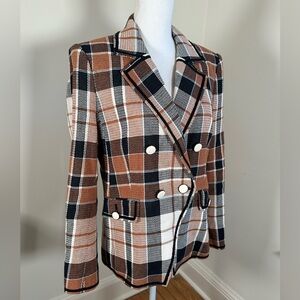 Veronica Beard Plaid Utah Double Breasted Blazer size 12